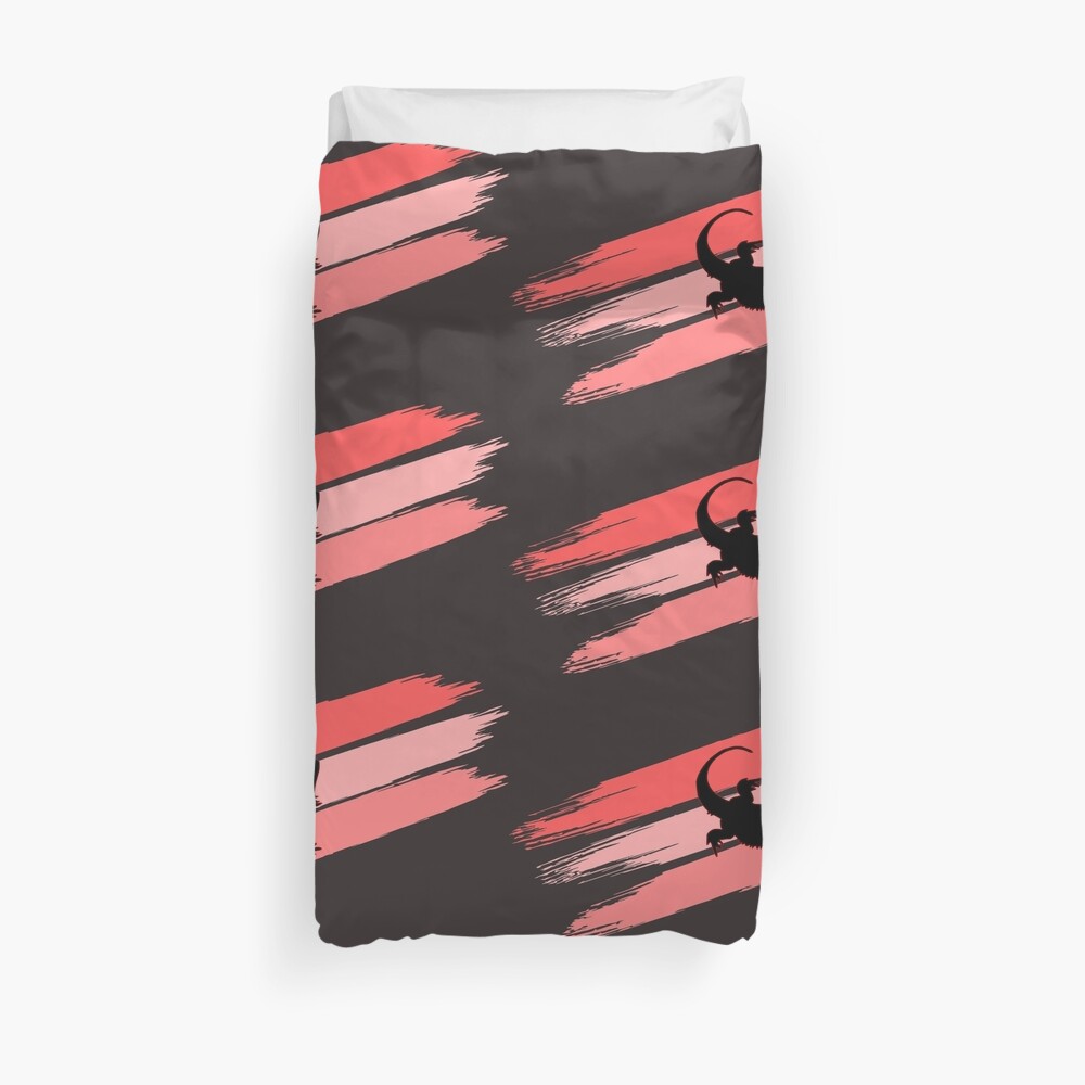 Bearded Dragon Brush Stroke Silhouette Duvet Cover