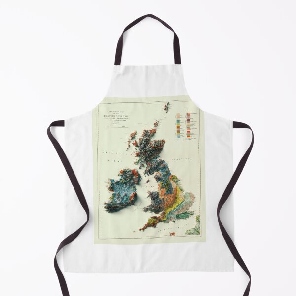 Item preview, 1912 3D Ireland, British Islands and England Geological Relief Map digitally rendered  designed and sold by ThinkAboutMaps.