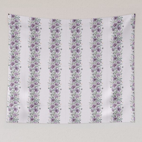 Item preview, Floral seamless pattern. Purple anemones and green leaves on the light purple background. Endless background with beautiful gentle flowers.  designed and sold by BananiLettering.
