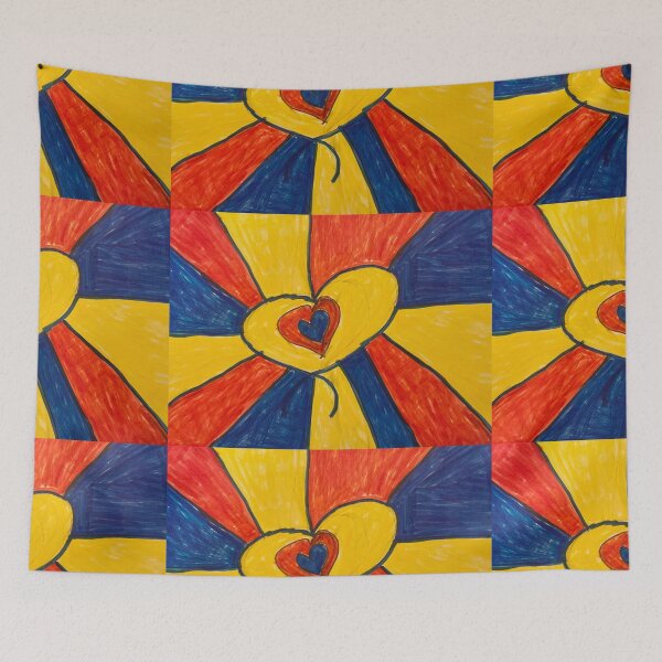 Item preview, WATERCOLOR PRIMARY COLORS HEART PATTERN  designed and sold by RetroPlaceee.