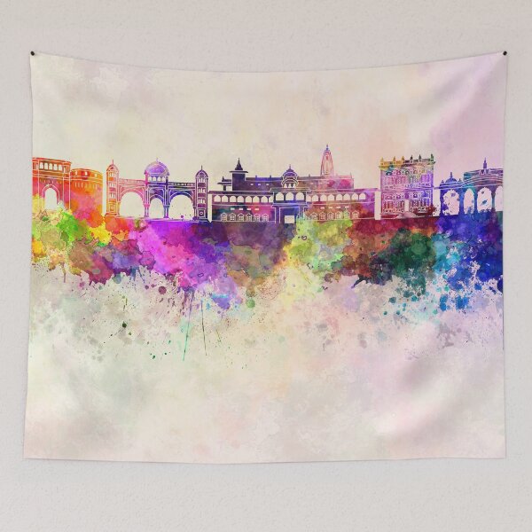 Item preview, Pune skyline in watercolor background designed and sold by paulrommer.