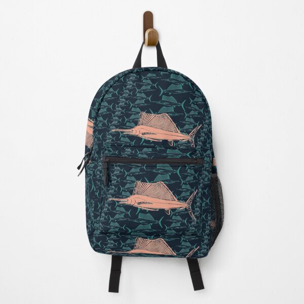 Item preview, Swordfish Peach Green Dark Blue Default Background Fishing Pattern designed and sold by pelagio.