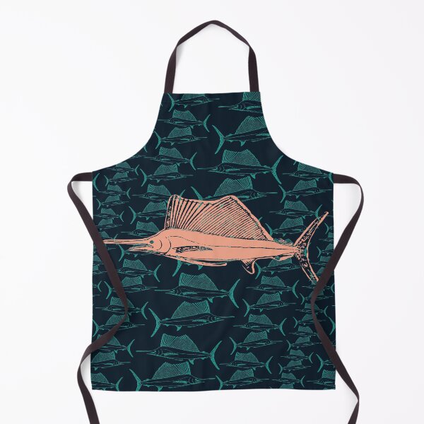 Item preview, Swordfish Peach Green Dark Blue Default Background Fishing Pattern designed and sold by pelagio.