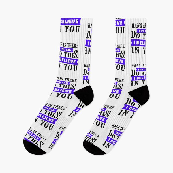 Item preview, Hang in there You Can Do This I Believe in You Black & Blue Motivational Quote designed and sold by WearWolfDesigns.