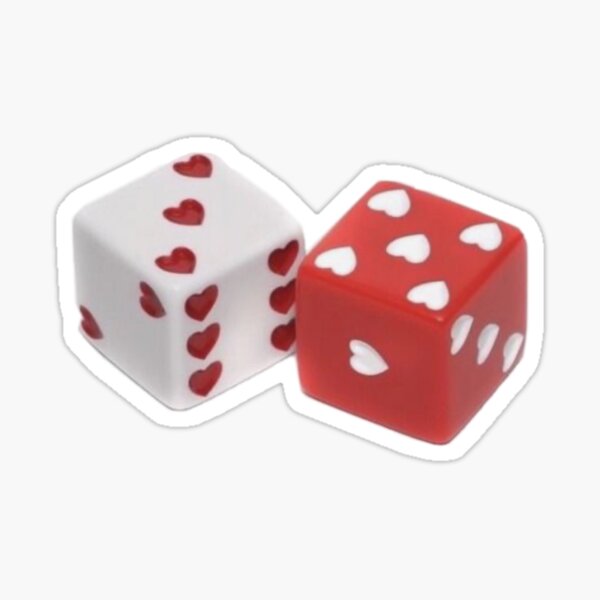 cute aesthetic coquette soft girl red heart lovecore dice Sticker for  Sale by internethigh