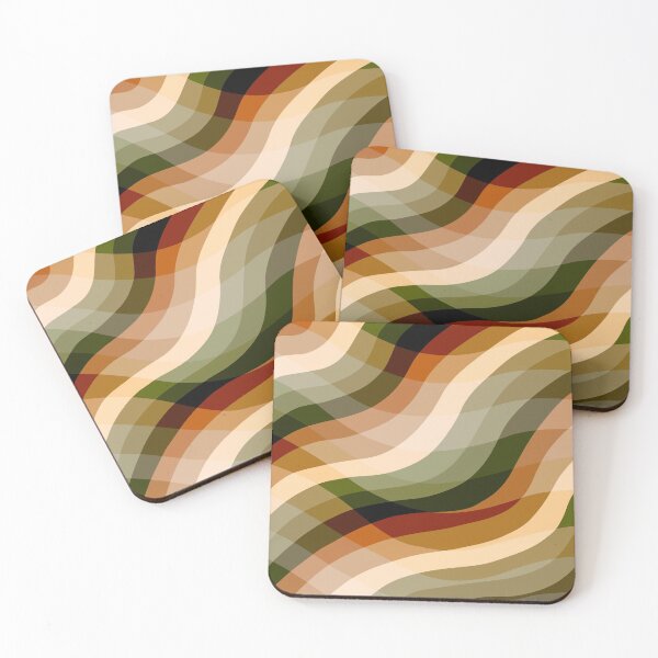 Item preview, BOLD Retro 1970s Color Waves in Autumn Tones designed and sold by cozycaroline.