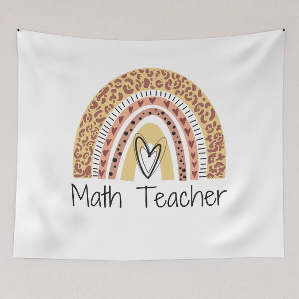 Item preview, Math Teacher With Rainbow, Leopard designed and sold by GraphicDesign15.