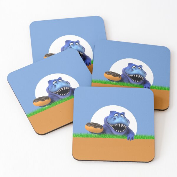 Item preview, Blue Dinosaur Holding Donut designed and sold by Digital-Galore.