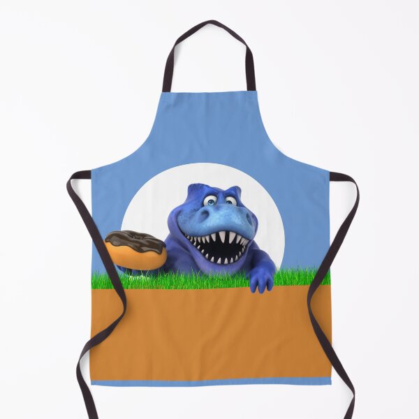 Item preview, Blue Dinosaur Holding Donut designed and sold by Digital-Galore.