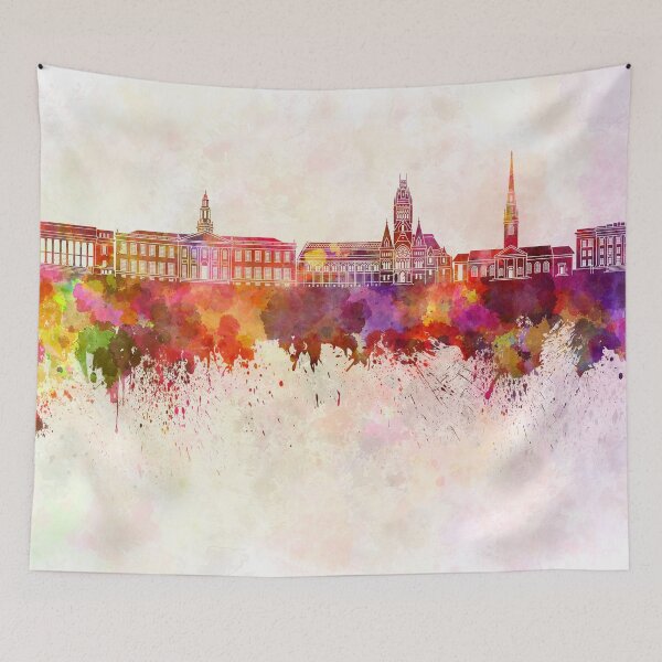 Item preview, Harvard skyline in watercolor background designed and sold by paulrommer.