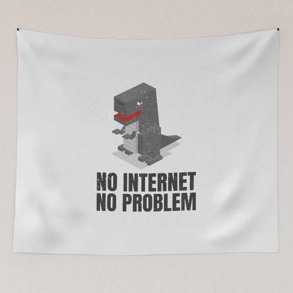 Item preview, Retro T-rex - No Internet, No Problem designed and sold by Studio TANFF.