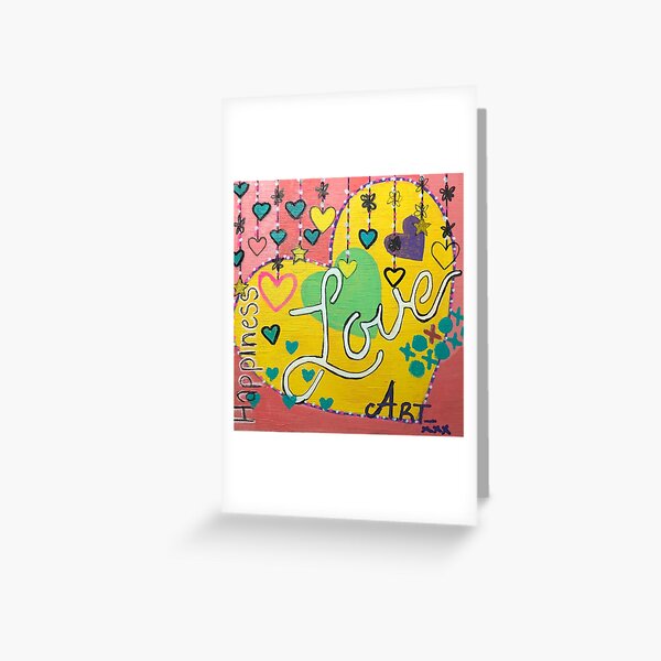Love Happiness Art Greeting Card