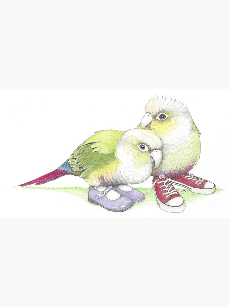 Thumbnail 6 of 6, Bucket Hat, 2 conures in low tops and Mary Janes designed and sold by JimsBirds.