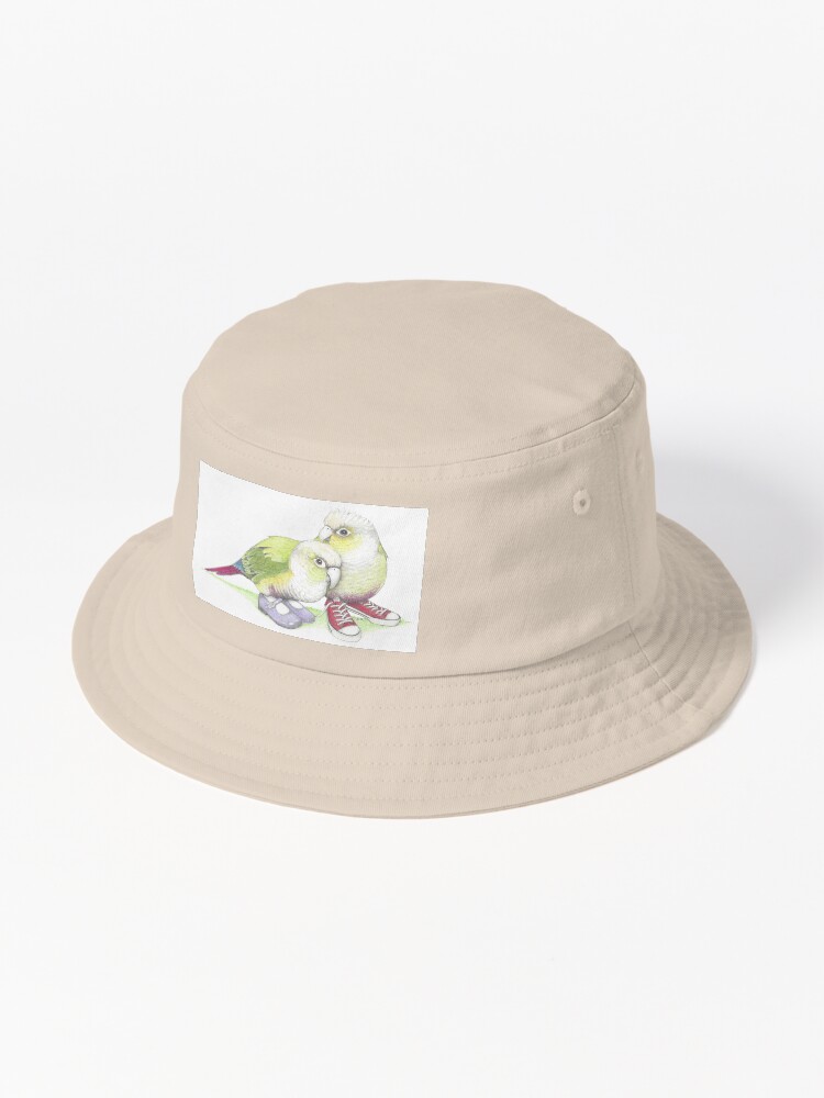 Thumbnail 1 of 6, Bucket Hat, 2 conures in low tops and Mary Janes designed and sold by JimsBirds.