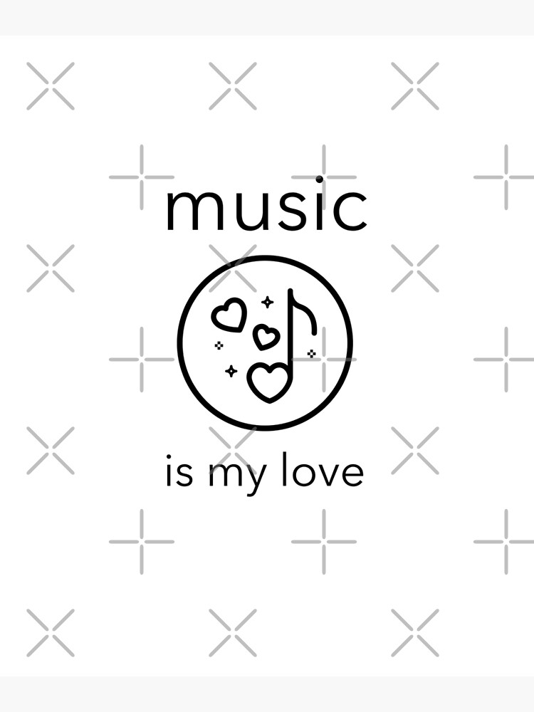 music-is-my-love-note-hearts-black-logo-poster-for-sale-by