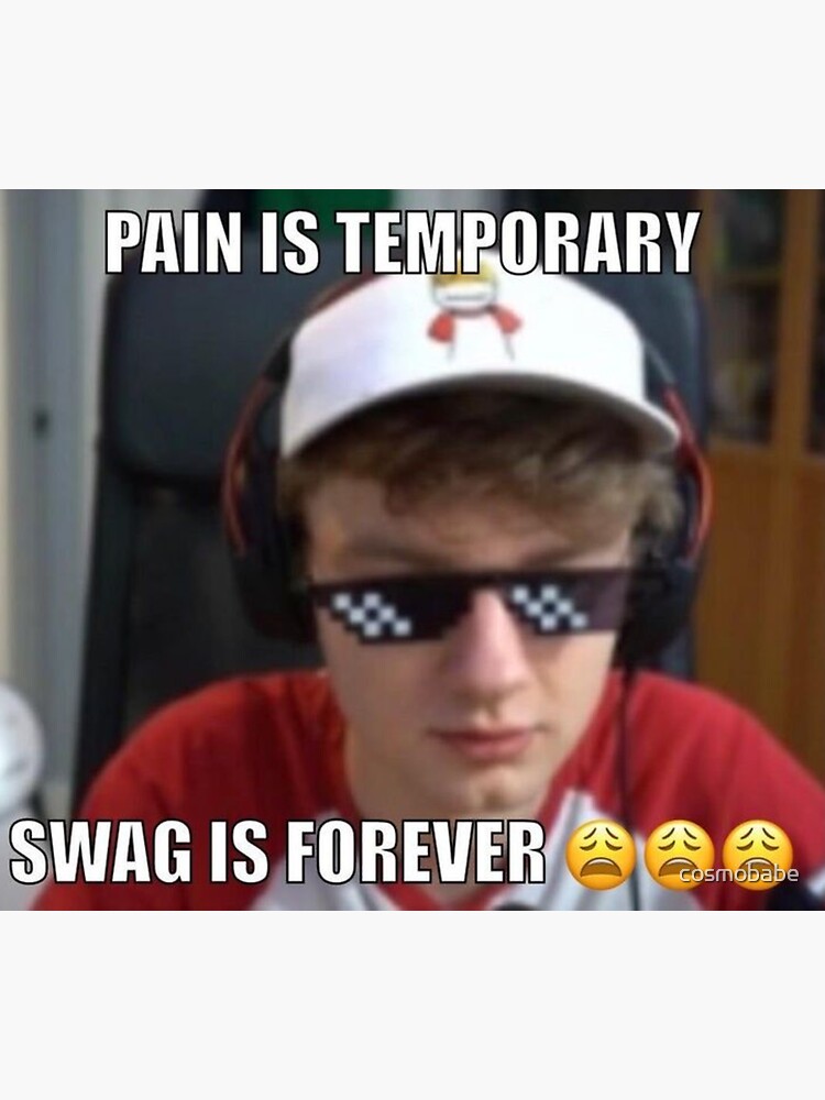 "Tommyinnit Pain is Temporary, Swag is Forever Meme" Sticker for Sale