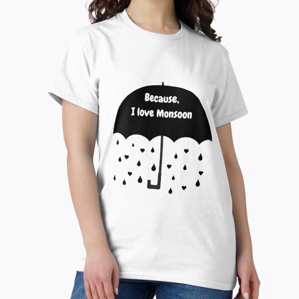 Artikel-Vorschau von Regenschirm mit Herztropfen "Weil ich Monsoon liebe" -Schwarzer Regenschirm, designt und verkauft von SheetalMourya.