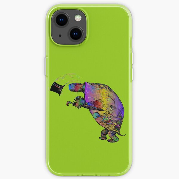 Funny Tortoise love umbrella and hat iPhone Soft Case