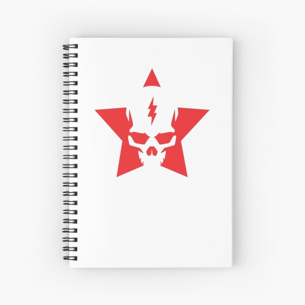 SkullStar WhiteRed Logo Spiral Notebook