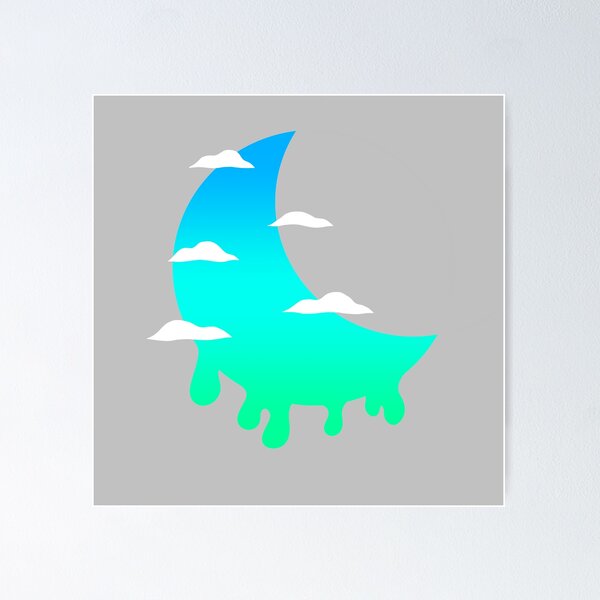 Item preview, Melting Moon - Blue, Teal, & Green designed and sold by TheeForestFox Shop.