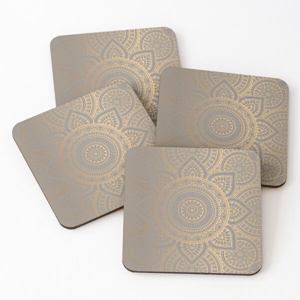 Item preview, Charcoal Gold Mandala Pattern Illustration With Gold Shimmer designed and sold by Vic Torys ☆.