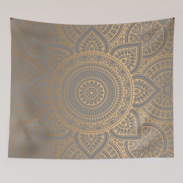 Item preview, Charcoal Gold Mandala Pattern Illustration With Gold Shimmer designed and sold by Vic Torys ☆.