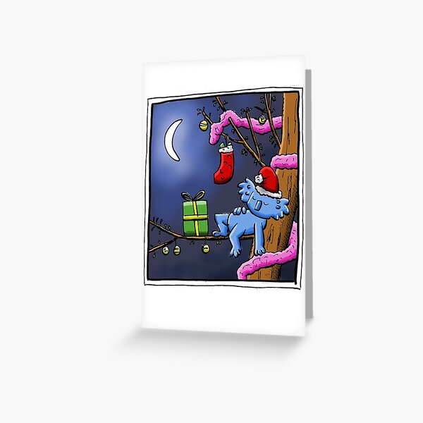 Cute Sleeping Christmas Koala Greeting Card