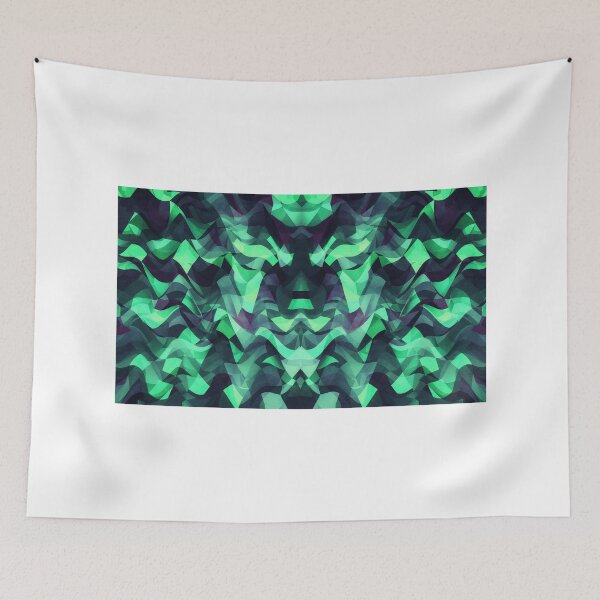 Item preview, Abstract Surreal Chaos theory in Modern poison turquoise green designed and sold by badbugs.