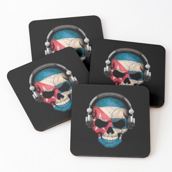Item preview, Dark Skull Deejay with Cuban Flag  designed and sold by abielcolter.