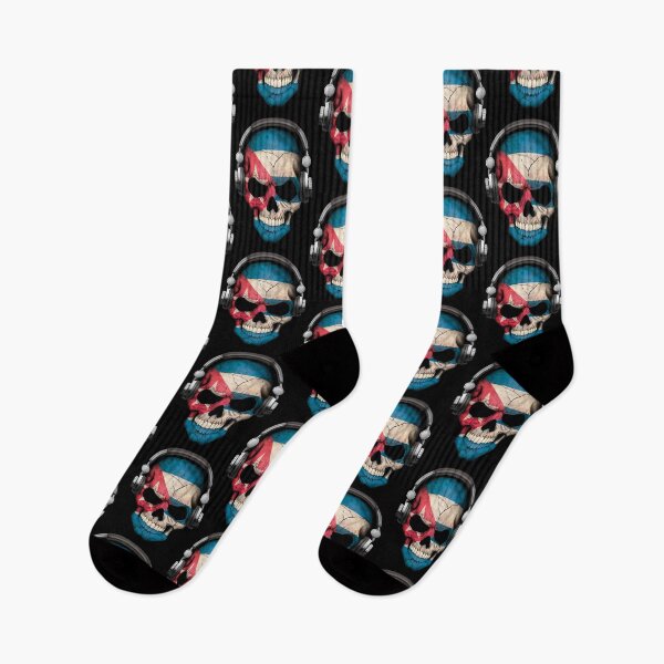 Item preview, Dark Skull Deejay with Cuban Flag  designed and sold by abielcolter.