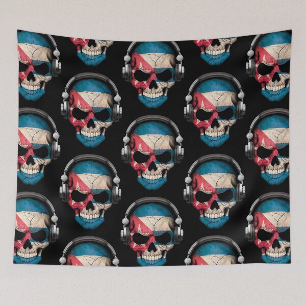 Item preview, Dark Skull Deejay with Cuban Flag  designed and sold by abielcolter.