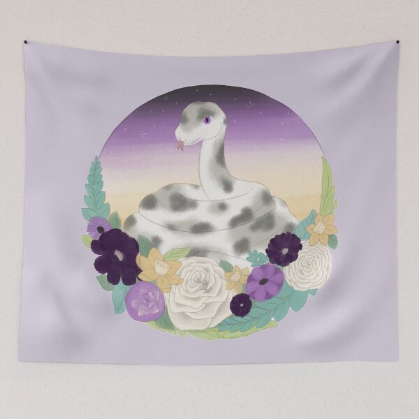 Item preview, Snake in Flowers- Nonbinary Pride designed and sold by Honeebunny.