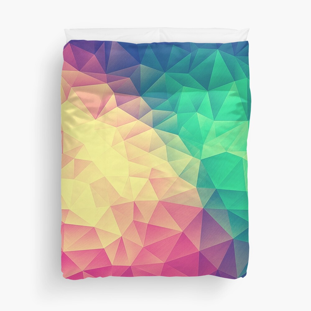 Abstract Polygon Multi Color Cubism Low Poly Triangle Pride / LGBT Design Duvet Cover
