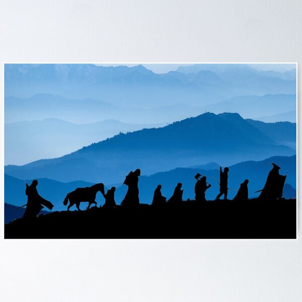 Lord of the Rings Fellowship and The Hobbit Silhouette Wall Art