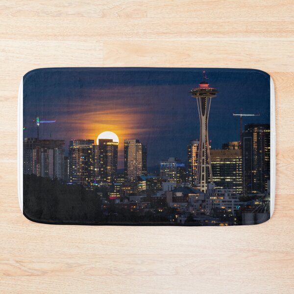 Item preview, Full moonrise over Seattle designed and sold by Barb White.