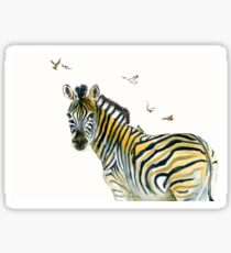 Zebra and Birds Sticker