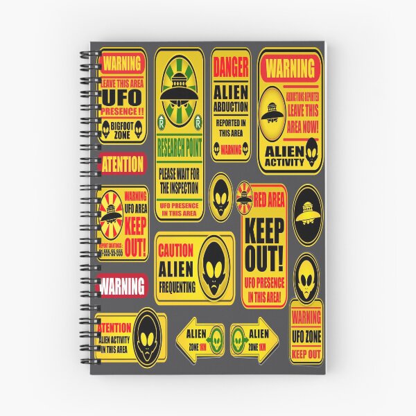 Item preview, UFO Aliens Aliens ET Space ship Mars Attack Warning Signs Area 51 designed and sold by 108dragons.