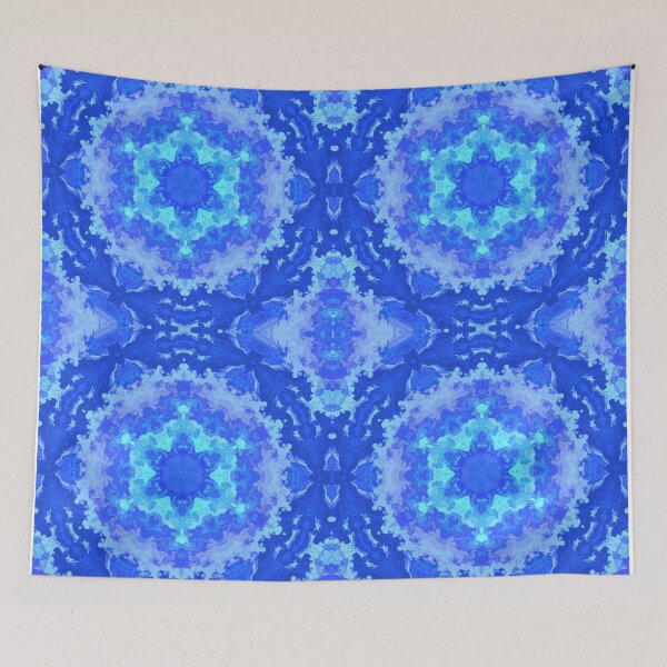 Artikelvorschau, Psychedelisches Kaleidoskop Blaue Schneeflocke entworfen und verkauft von WormholeOrbital.