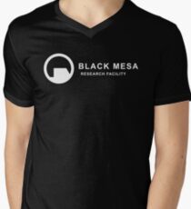 Camiseta para hombre de cuello en v Negro mesa