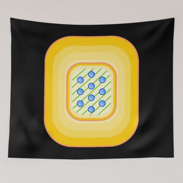Item preview, Yellow Rounded Rectangles Blue Dots designed and sold by artfulnotebook.