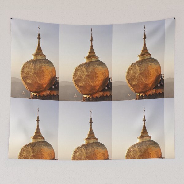 Item preview, Golden rock pagoda (Kyaiktiyo) at sunset designed and sold by opinion9.