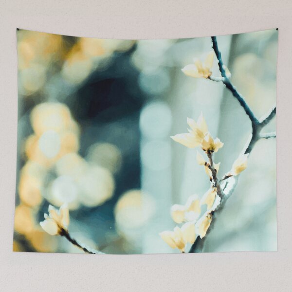 Item preview, Branches and bokeh in teal - art photography print bedding home decor designed and sold by Boho Contessa.