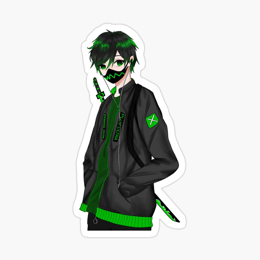 green-haired young androgynous anime character portrait, with blue eyes,  wearing oversized red harajuku patchwork jacket, in foggy back alle... - AI  Generated Artwork - NightCafe Creator