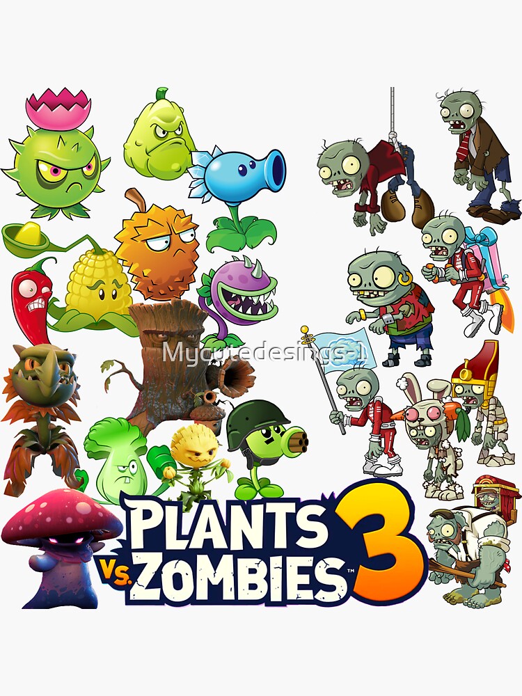 Characters plants vs zombies Heroes, zombie, battle for the neighborhood,  gifts, birthday,kids backpacks for school, Poster by Mycutedesings-1