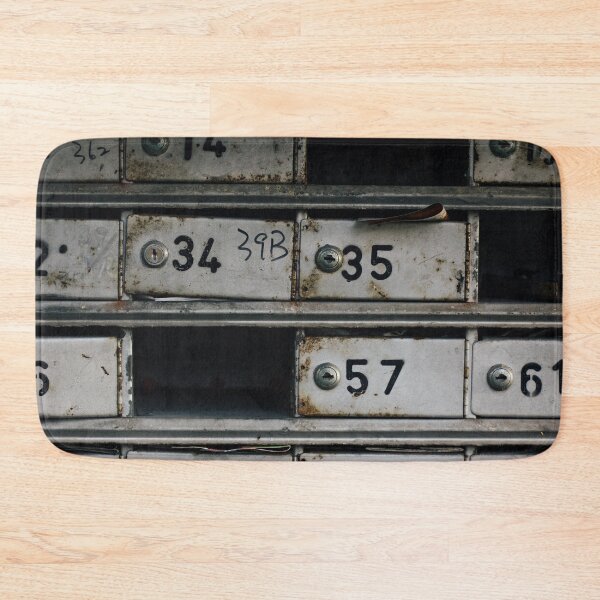 Item preview, Rusty Old Letter Boxes inside An Forgotten Building - Turning Old Craft Into New Art - Black and White Pattern designed and sold by sthNnth.