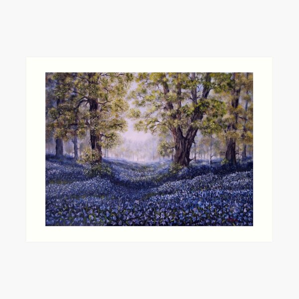 "Mary's Bluebells" - oil painting Art Print