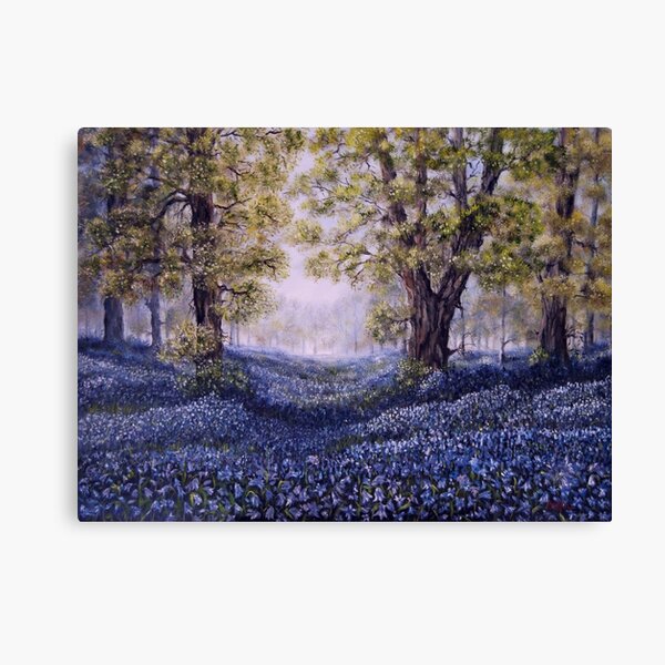 "Mary's Bluebells" - oil painting Canvas Print