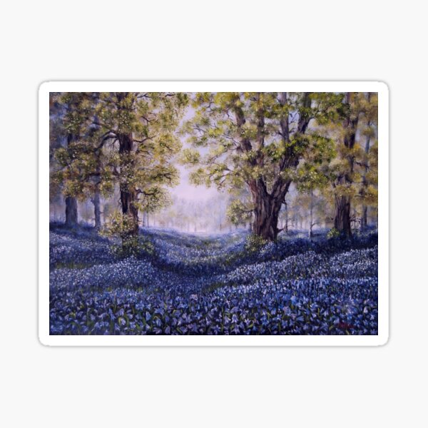 "Mary's Bluebells" - oil painting Sticker