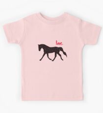 Cute Horse, Hearts and Love Kids Tee