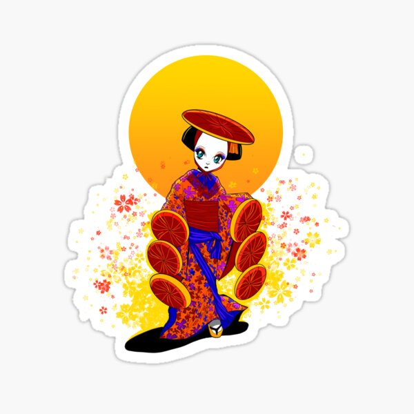 Okinawan Ryukyuan Dancer Sticker